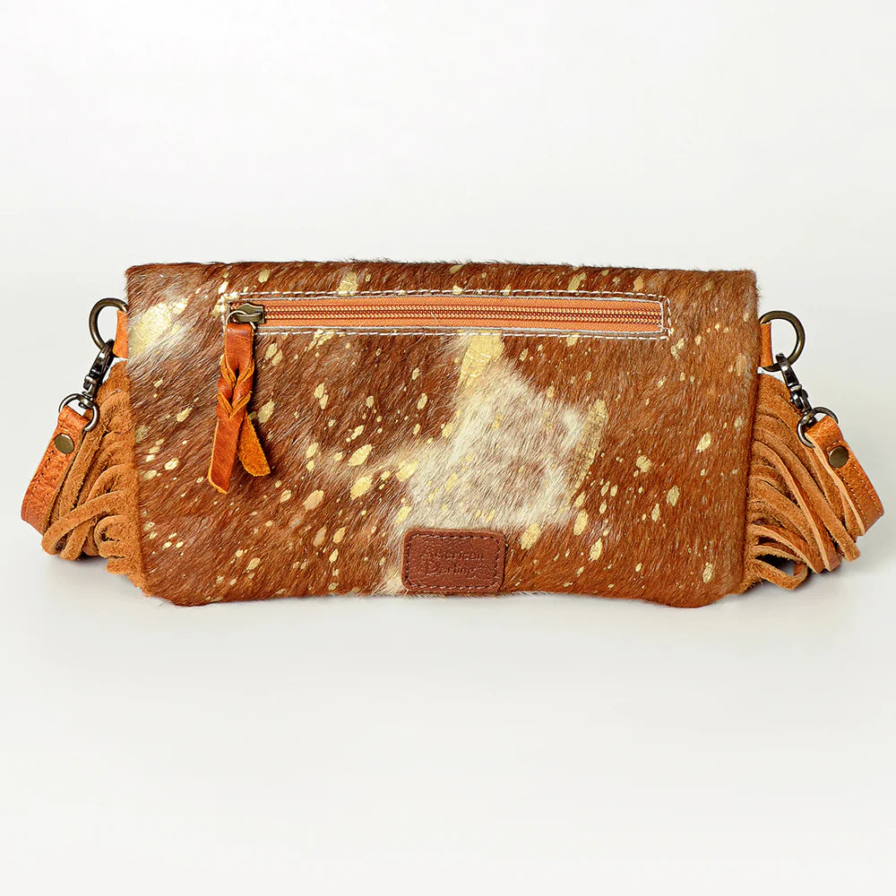 American Darling Hair on Hide Tooled Leather Crossbody Purse
