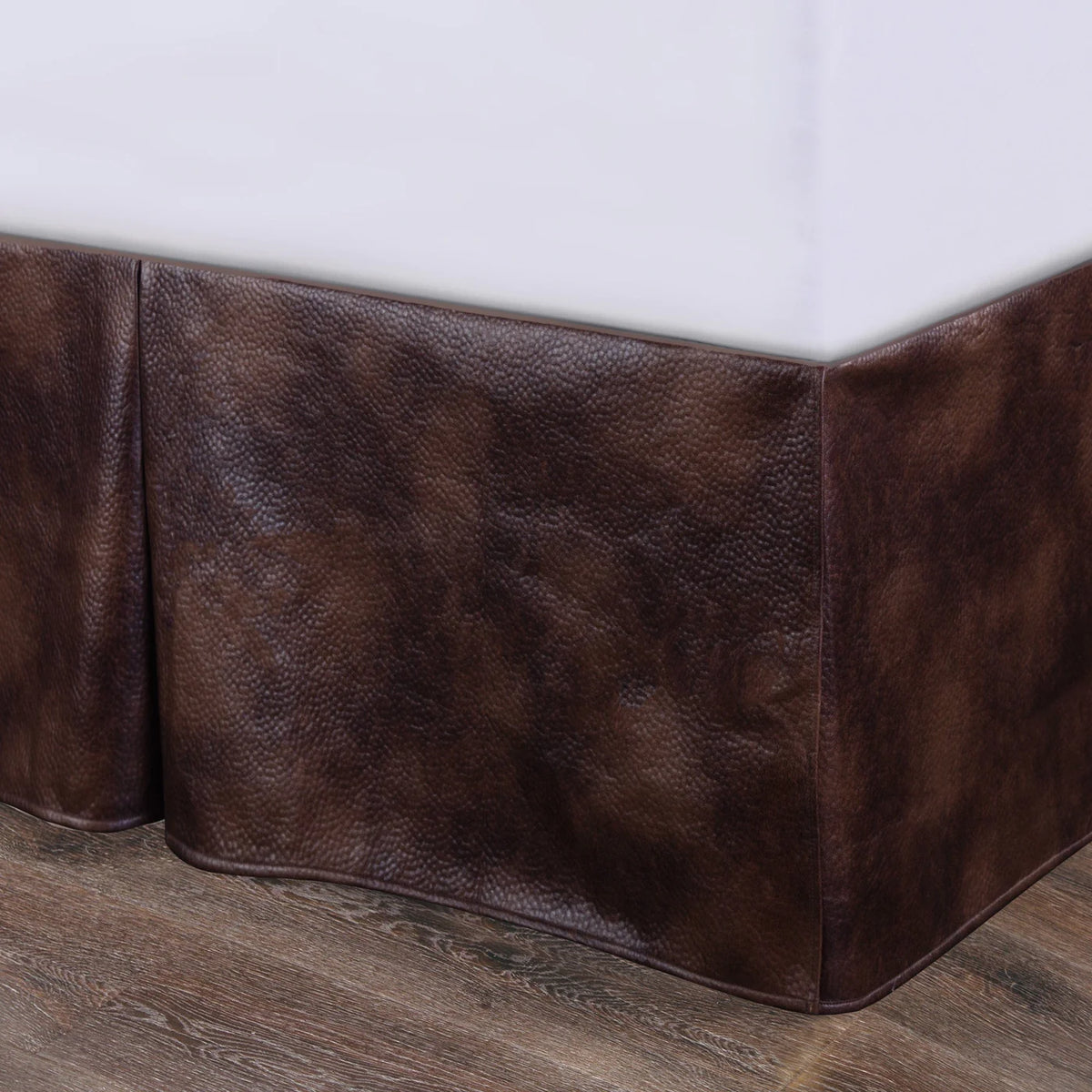 Brown Faux Leather Bed Skirt