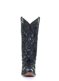 Corral Women's Black Glitter Inlay Snip Toe Western Boot