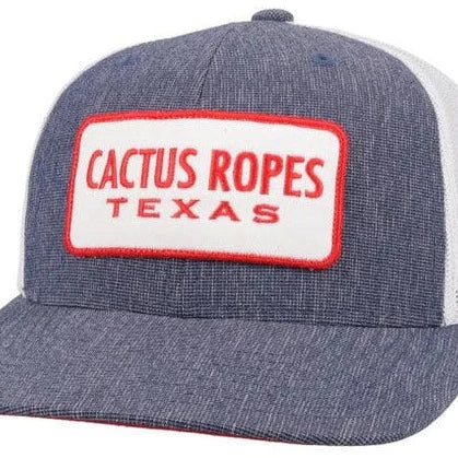 Hooey "Cactus Ropes Texas" Ball Cap-Denim/white