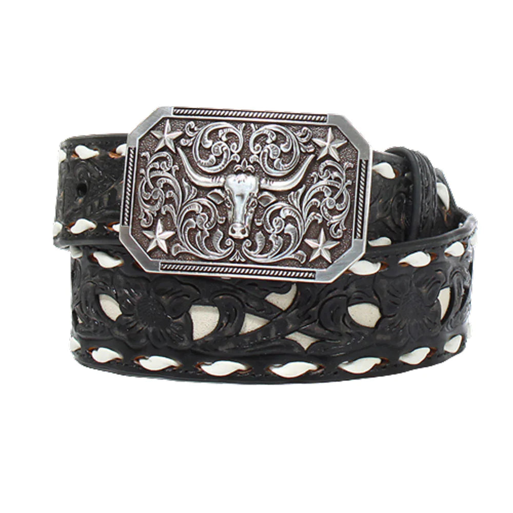 3D Belt Company Boys Bucklace with Square Steer Buckle