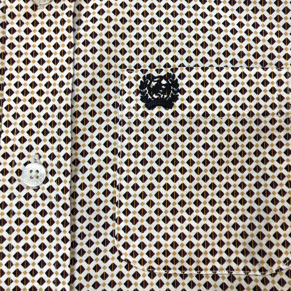 Cinch Boy's White & Burgundy Print Western Button Down Shirt