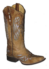 Cowtown Women's Cross and Wings Square Toe Boot
