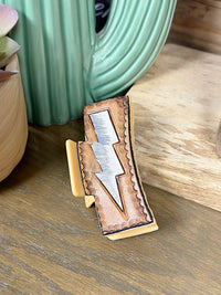 3.25" Tooled Leather Western Claw Clips