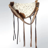 American Darling Half Moon Cowhide Purse with Fringe Tassels
