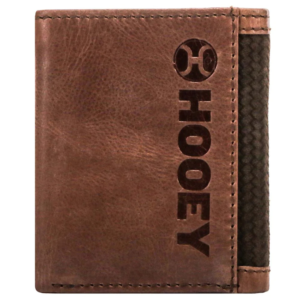 Hooey Classic Roughout Basketweave Tri- Fold Wallet