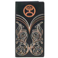 Hooey "Ranger" Black With Embroidered Accents Rodeo Wallet