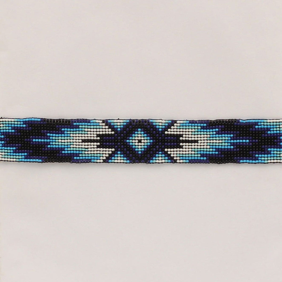 Twister Blue Aztec Beaded Hat Band