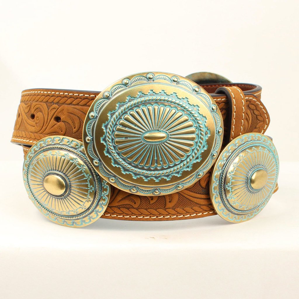 Ariat Women's Turquoise Concho Belt with Concho Buckle