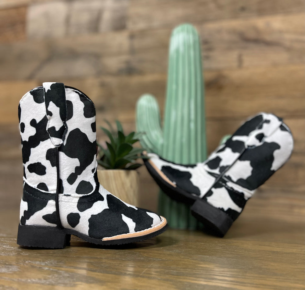 Tanner Mark Elsie Cow Print Toddler Boots