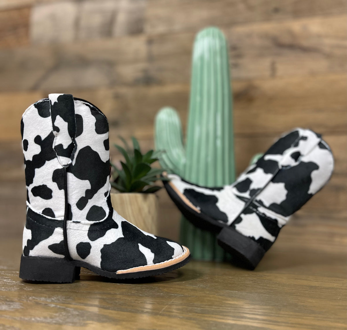 Tanner Mark "Elsie" Cow Print Toddler Boots