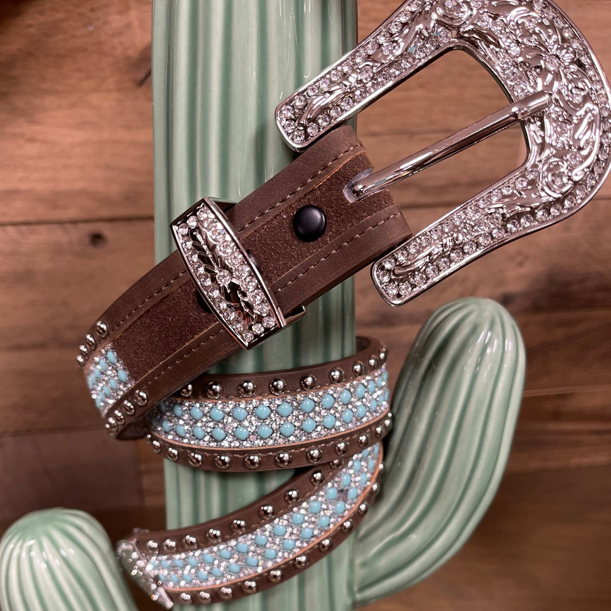 Angel Ranch Girls Turquoise Leather Belt