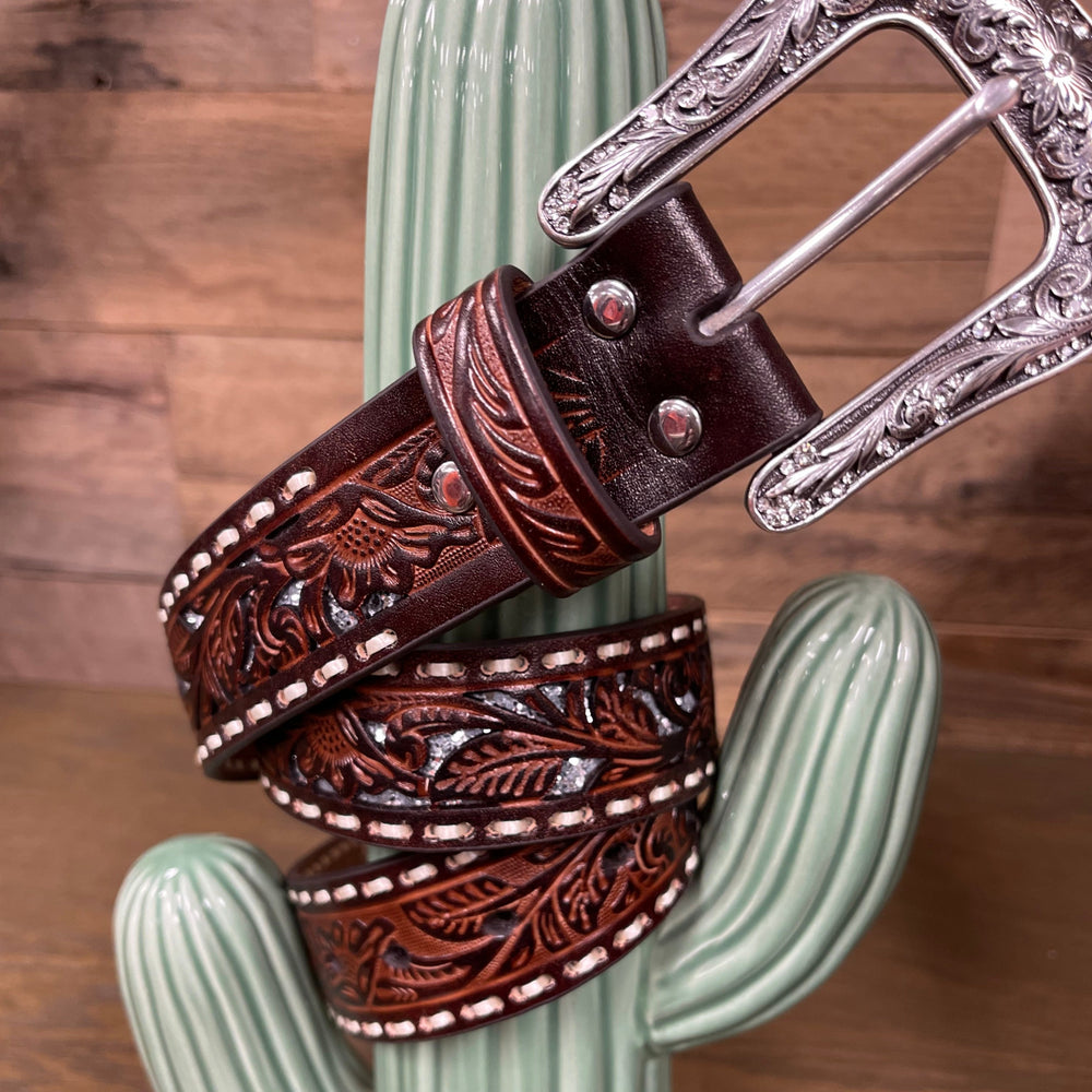 Leather Belts Rhinestone Decor Belt Montana Silversmith Belt