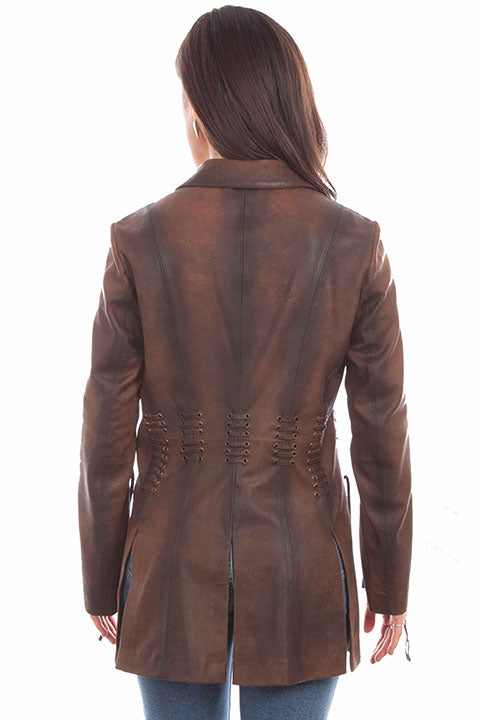 Scully Women's Unlined Leather Jacket with Lacing Detail
