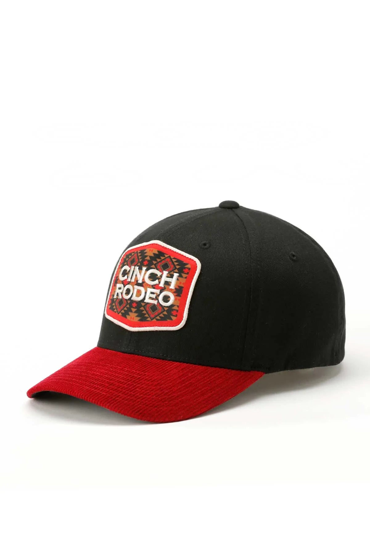 Cinch Black Flexfit Ball Cap- Red and Black