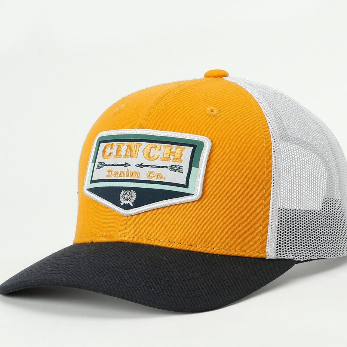 Cinch Yellow and White Logo Patch Trucker Cap