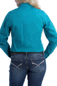Cinch Women's Solid Teal Western Button Down Shirt