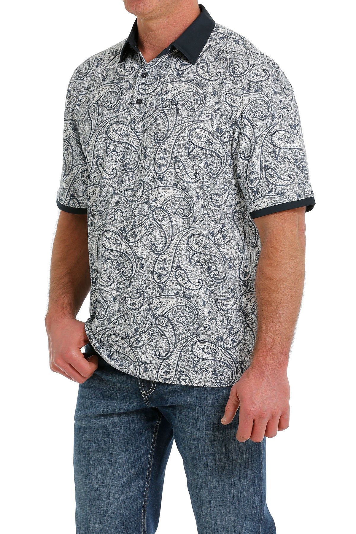 Cinch Men s Paisley Sublimated Print Polo Shirt