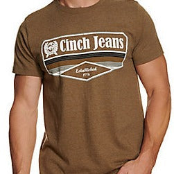 Cinch Men's Heather Brown Logo Short Sleeve T-Shirt