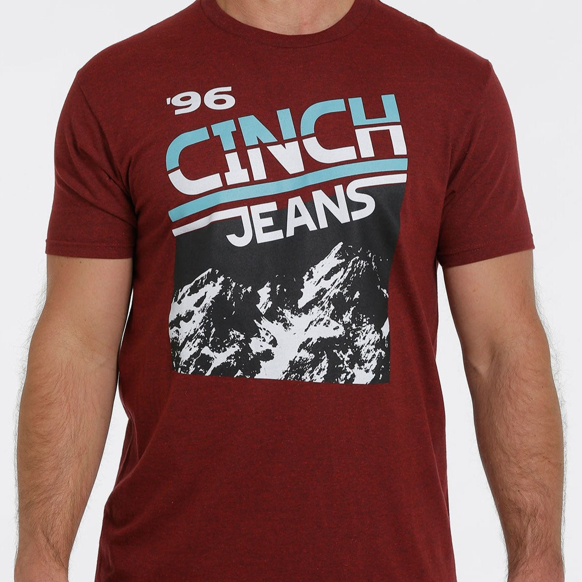 Cinch Men's Heather Red Logo T- Shirt