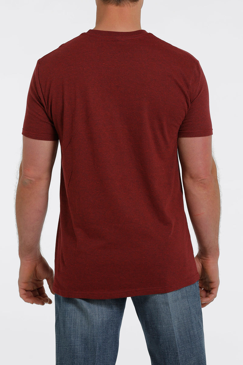 Cinch Men's Heather Red Logo T- Shirt