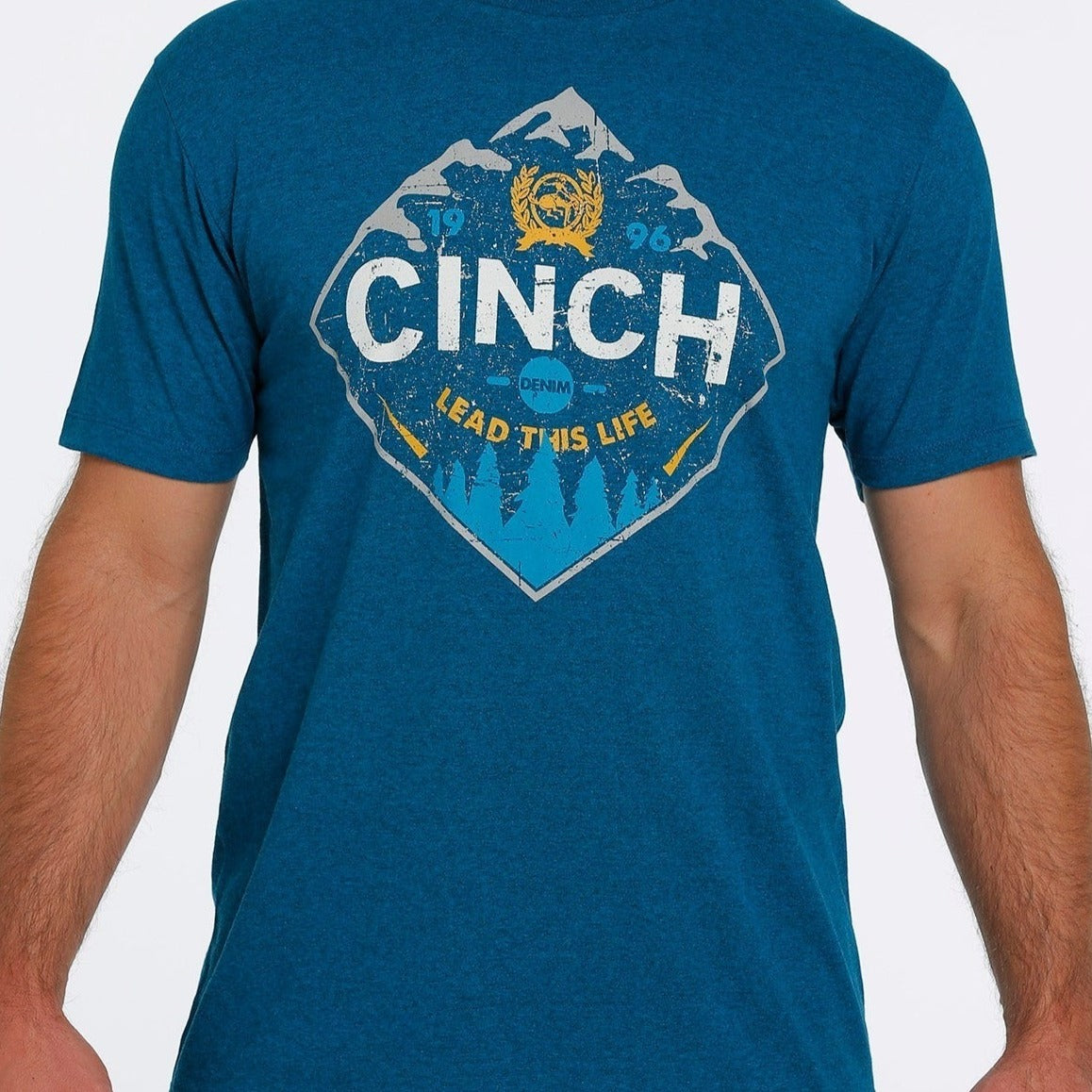 Cinch Men's Heather Teal Logo T-Shirt