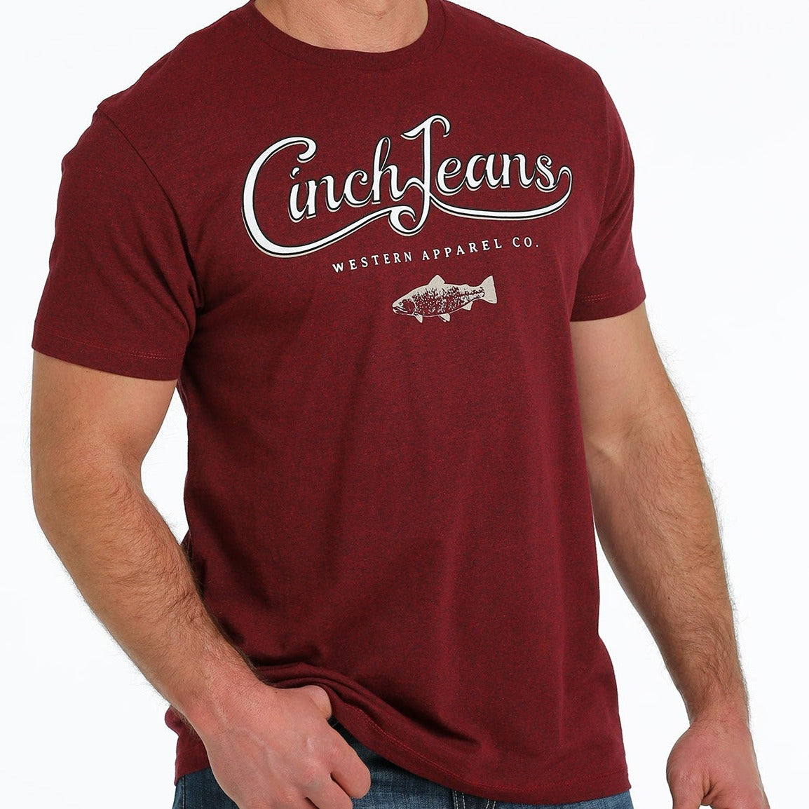 Cinch Men's Graphic T-Shirt in Heather Burgundy