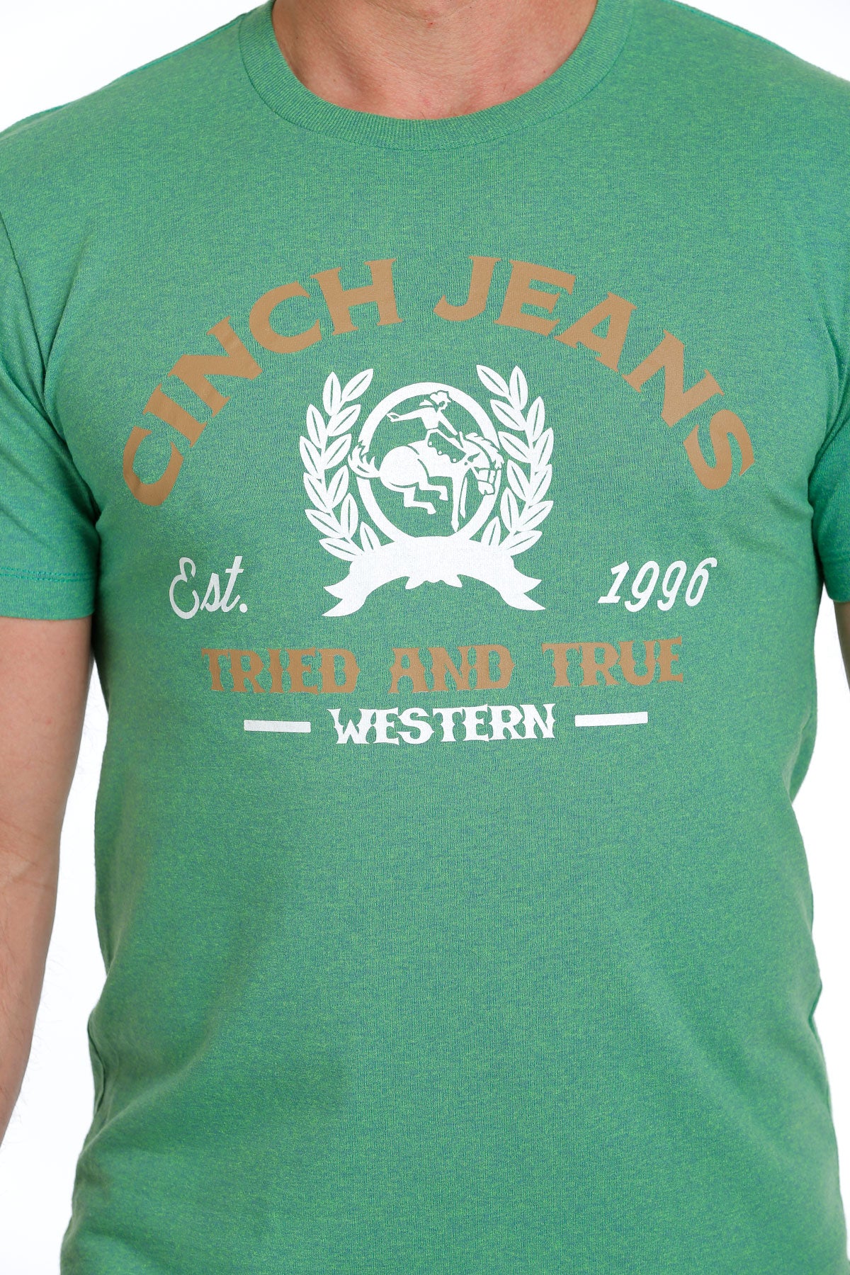 Cinch Men's Cinch Logo T-Shirt-Heather Green