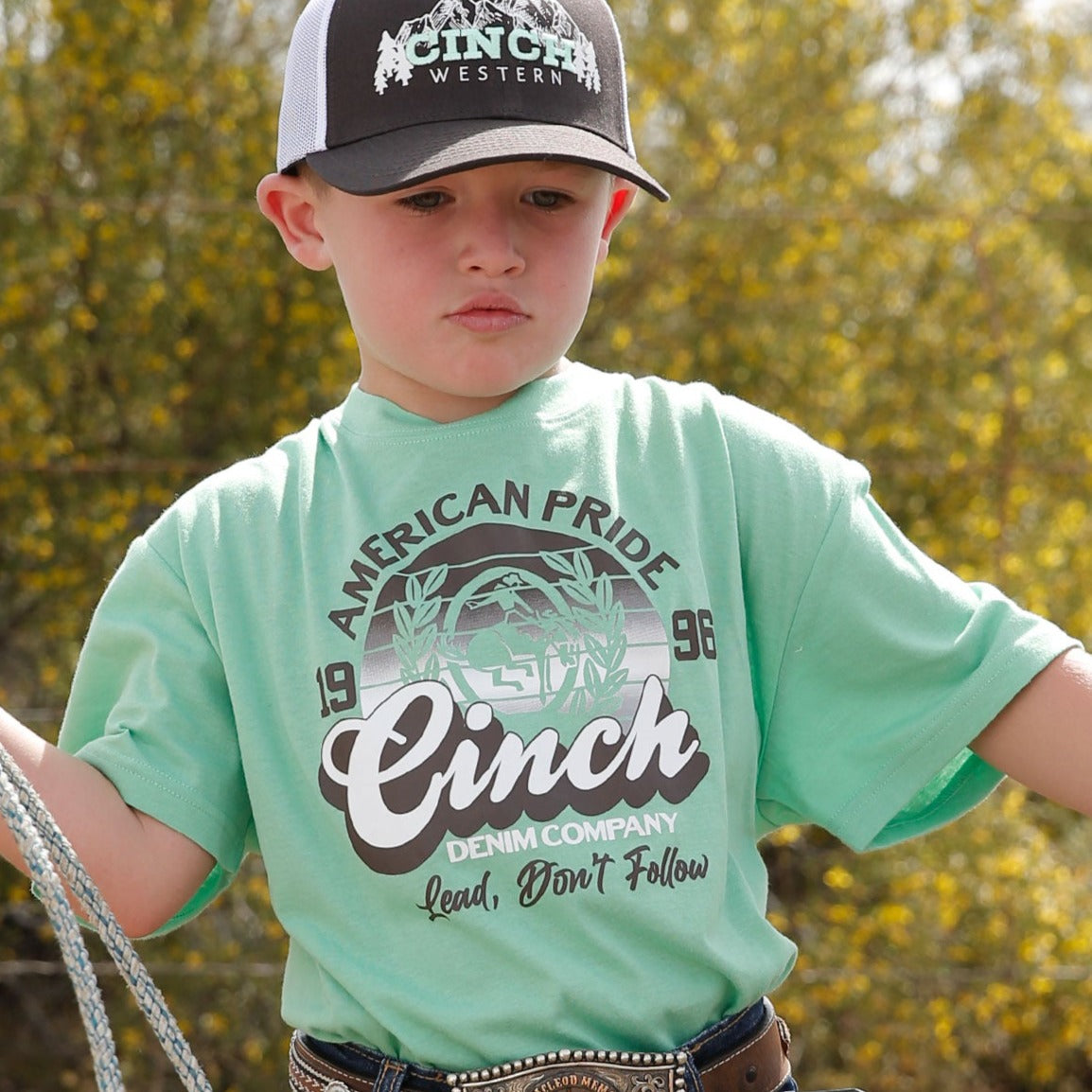 Cinch Boy's American Pride T-Shirt-Green
