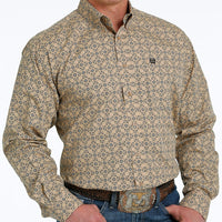 Cinch Men's Geo Print Tan Long Sleeve Western Shirt