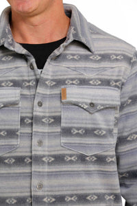 Cinch Men's Aztec Polar Fleece Shirt Jacket-Blue