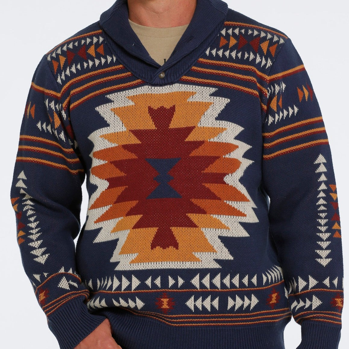 Cinch Men's Navy Pullover Sweater