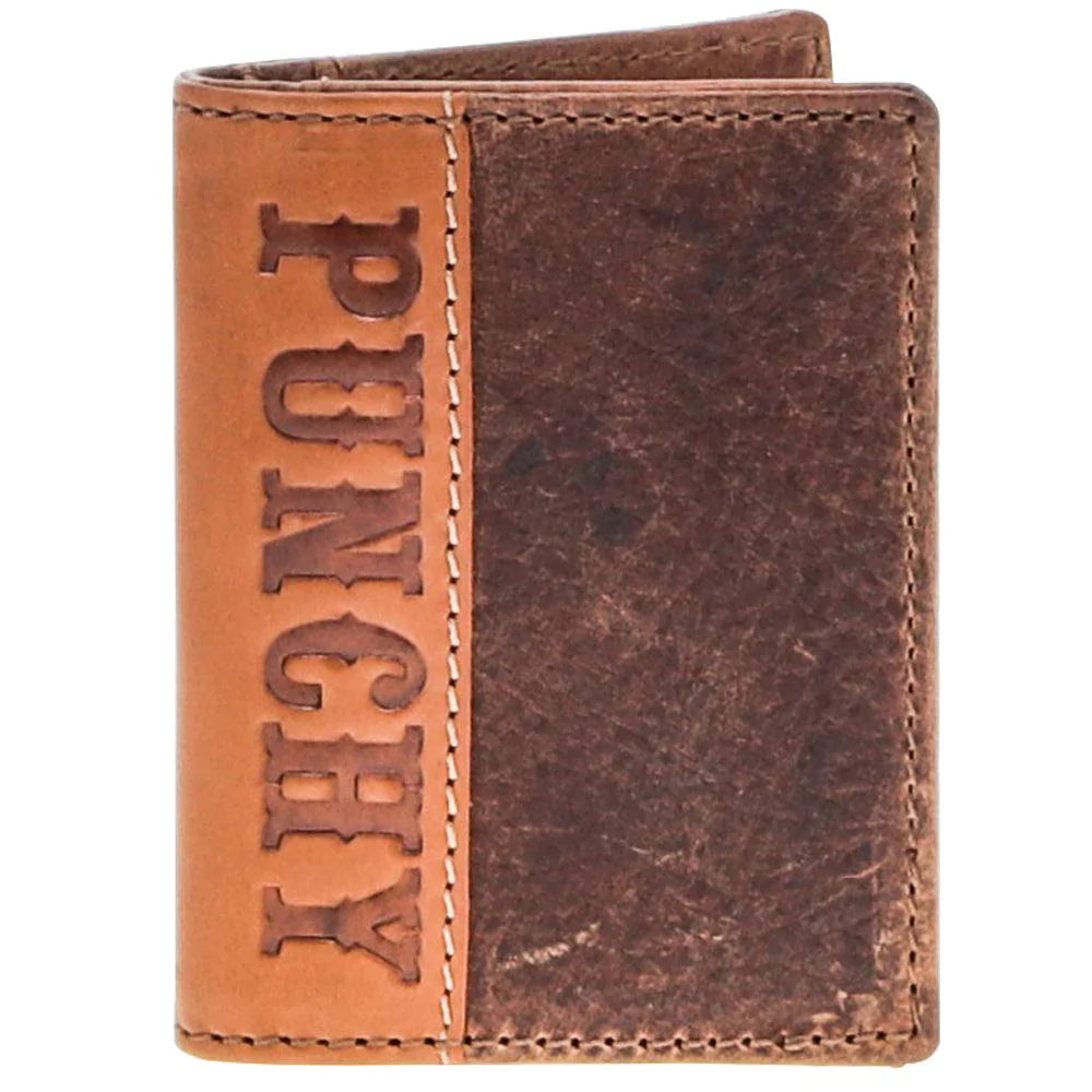 Hooey "Punchy Classic" Brown Leather Bi-fold Money Clip Wallet