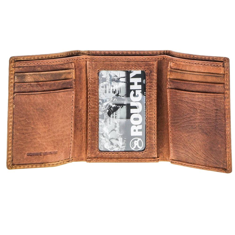 Hooey "Canyon" Trifold Roughy Wallet- Distressed Tan/Brown Leather
