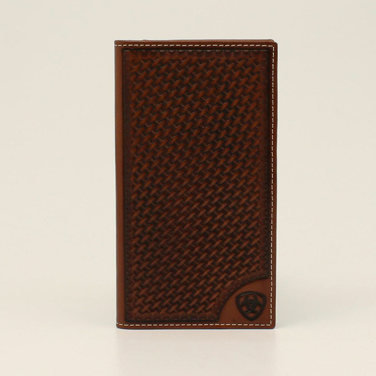 Ariat Men's  Basketweave Leather Rodeo Wallet/Checkbook Cover