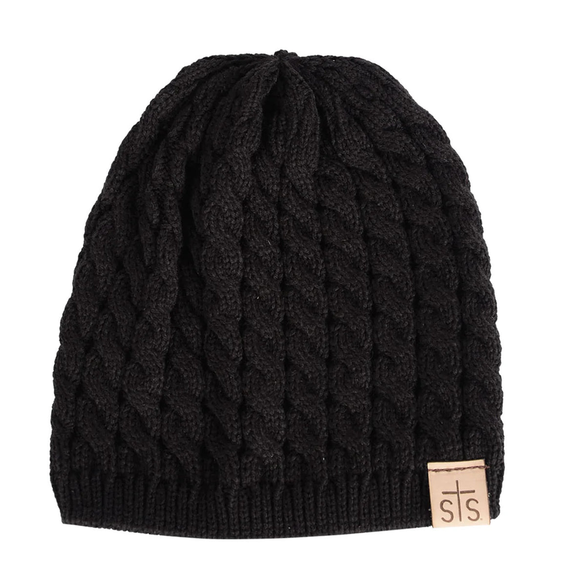 STS Ranchwear Cable Knit Beanie- Black