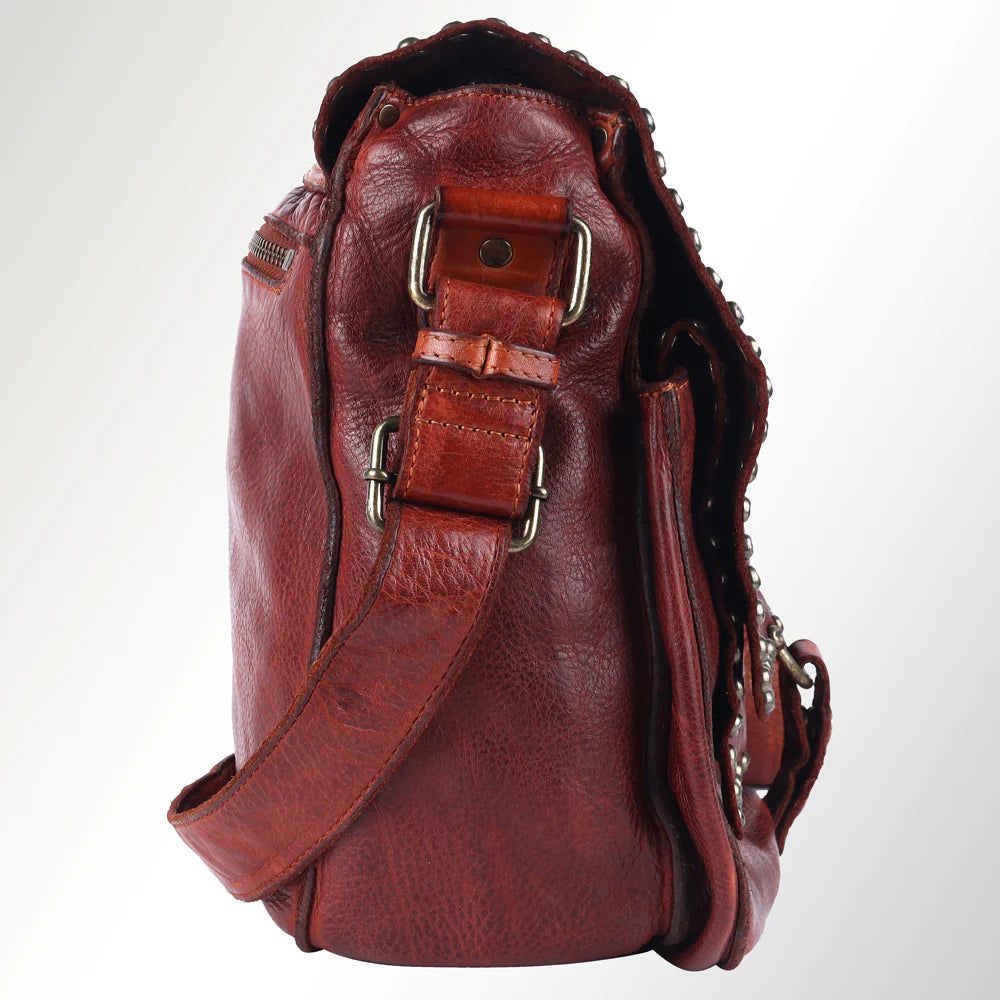 Wild West Purse Sling Shoulder Strap Brown Leather Bag Western