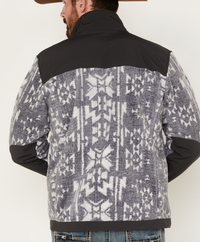 Hooey Men's Full Zip Tech Jacket-Charcoal Aztec