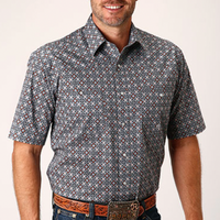 Roper Men's Copper Spring Short Sleeve Snap Western Shirt