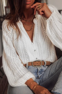 Women’s Lace Long Sleeve Blouse (3 Colors Available)