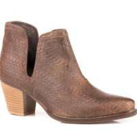 Roper Women's Rowdy Stamped Snake Leather Snip Toe Bootie