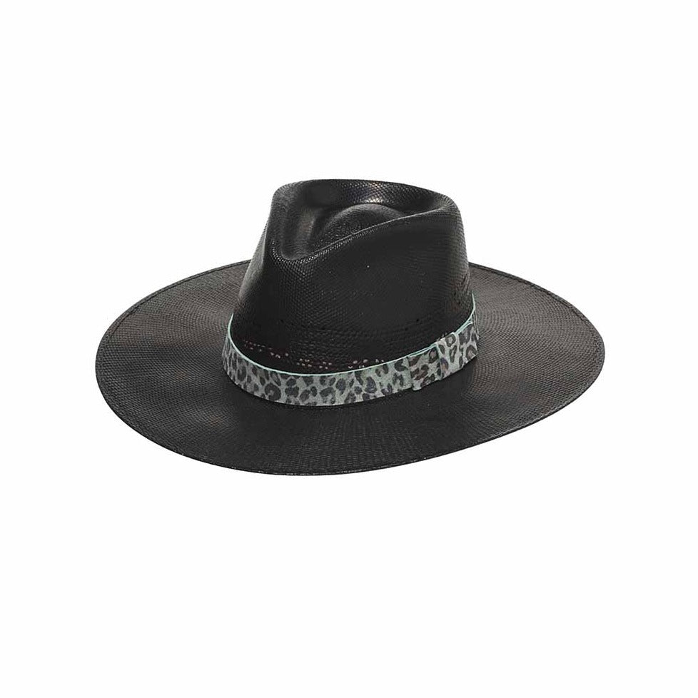 Twister Black Pinch Front Bangora Straw Hat