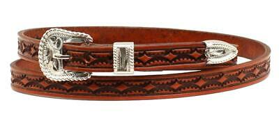 Tan Tooled Leather Hat Band