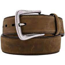 Nocona Men's Distressed Brown Western Overlay Leather Belt