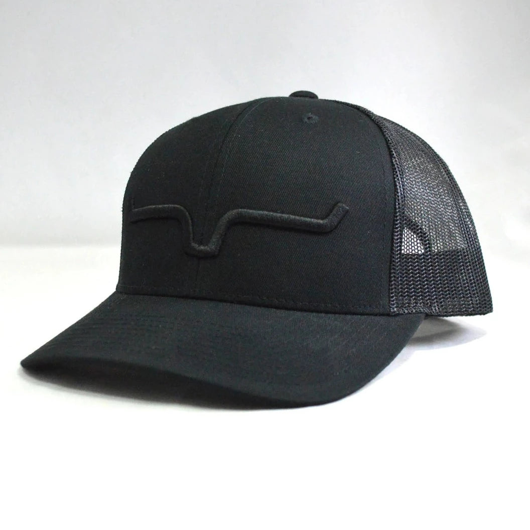 Kimes Ranch Weekly Trucker- Black/ Black Hat