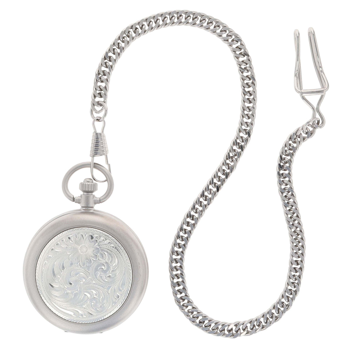 Montana Silversmiths Engraved Silver Pocket Watch