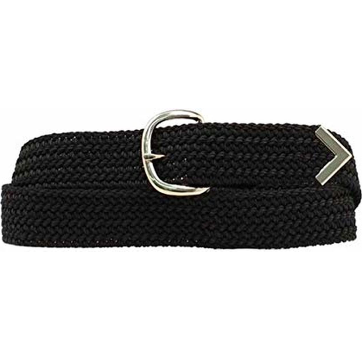 Solid Black Nylon Braided Belt