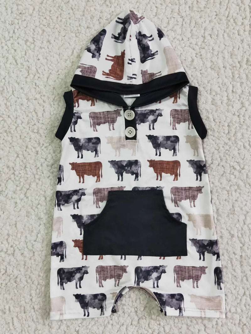 Baby & Toddler Boy Moo Moo Hooded Jumpsuit