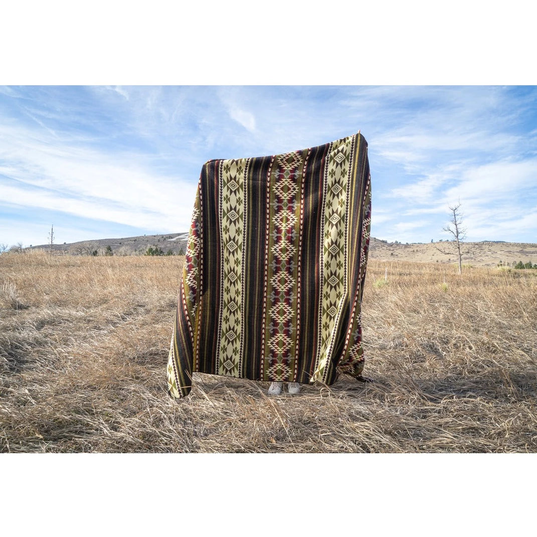 Andean Alpaca Wool Blanket - Cactus Green