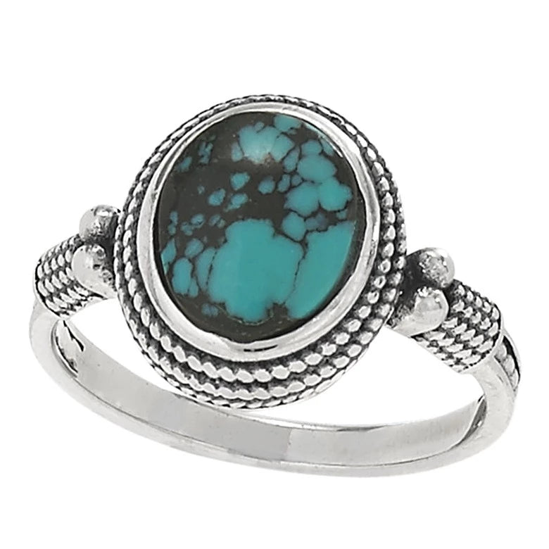 Sterling Silver Round Turquoise Ring